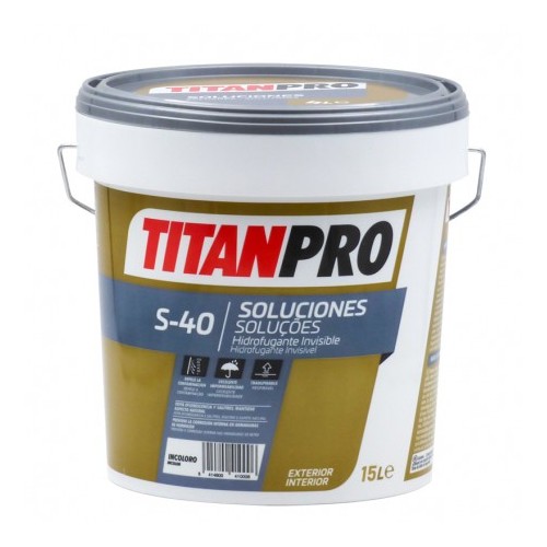 Hidrofugante TITANPRO S-40 Invisible Al Agua 4 Lts