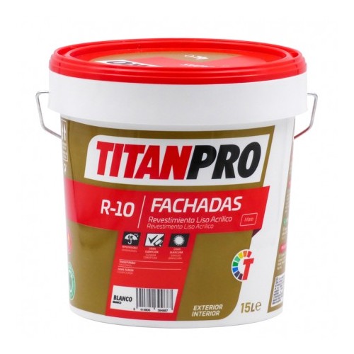 TITANPRO R-10 Revestimiento Exterior Liso Blanco Mate 4 Lts