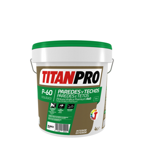 TITANPRO P-60 Plástica VINILICA Blanco Mate 4 Lts